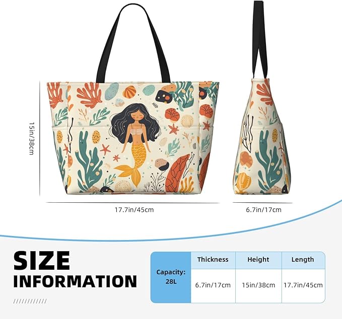 Large Beach Bag for Women Waterproof Foldable Travel Shoulder Tote Bag with Pocket for Weekender Pool Vacation