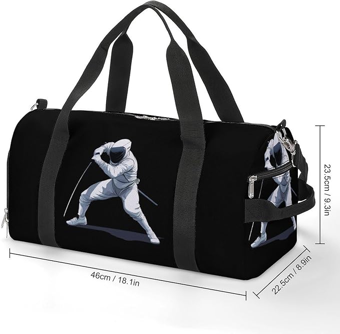 Fencing Stancce Fencing Gym Bag Travel Duffle Bag Workout Sports Bag with Shoe Compartment