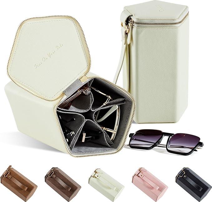 Sunglasses Travel Case Organizer Hangable for Men Women, Eyeglasses Foldable Storage Organizer