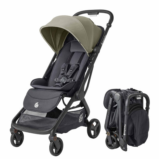 Ergobaby Metro 3 All in One Compact Baby Stroller, Lightweight Travel Stroller, Easy One-Hand Fold for Overhead Airplane Storage (Carries up to 50 lbs), Car Seat Compatible, Soft Olive