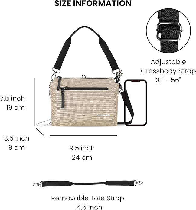 Sherpani Mei, Small Anti Theft Crossbody Purse, Lightweight Cross Body Bag, Handbags, Fashion Trio Bag, Travel Gift