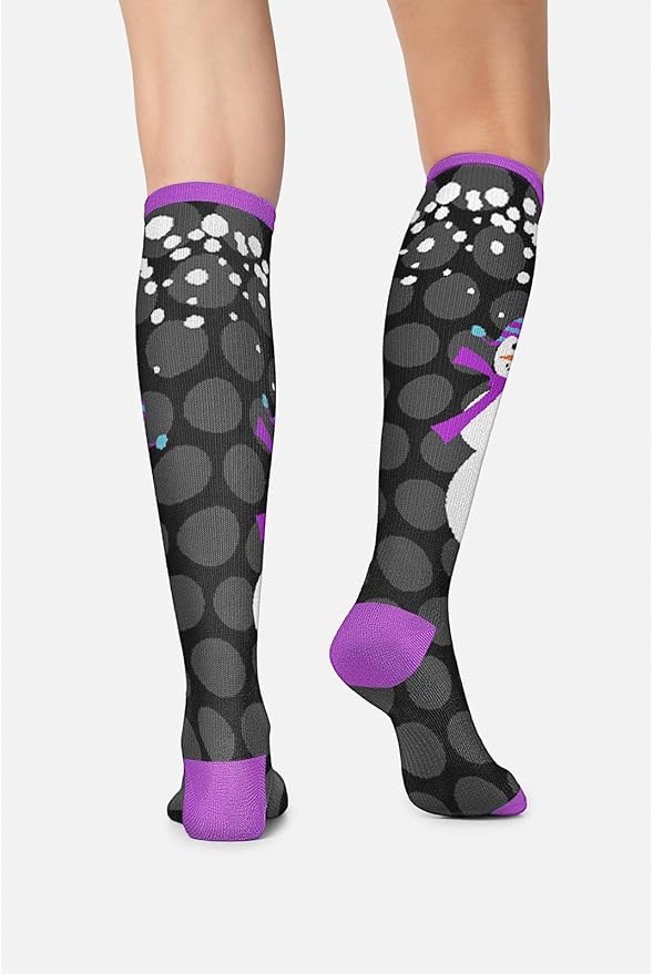 Cherokee Women's 10-15mmHg Compression Socks – Fun Print Knee Highs with Light Support, Soft Feel - PRINTSUPPORT