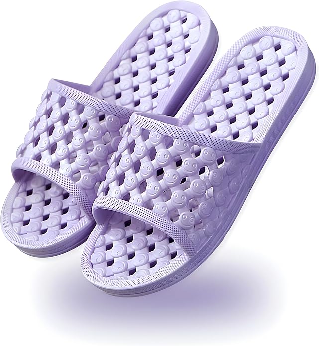 AYYDMY Shower Shoes Quick Drying Slippers for Women Men, Non Slip House Shoes Cushioned Thick Sole Bathroom Slippers Indoor Outdoor Soft Platform Sandals for Living Room College Dorm Beach SPA Gym Pool