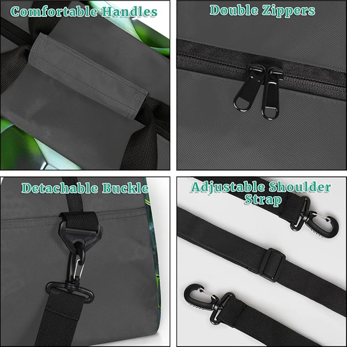 Custom Gym Bag Gray Green Soccer Personalized Outdoor Sports, Travel Carry-On Luggage and Dance Practice Designed Specifically for Boys and Girls