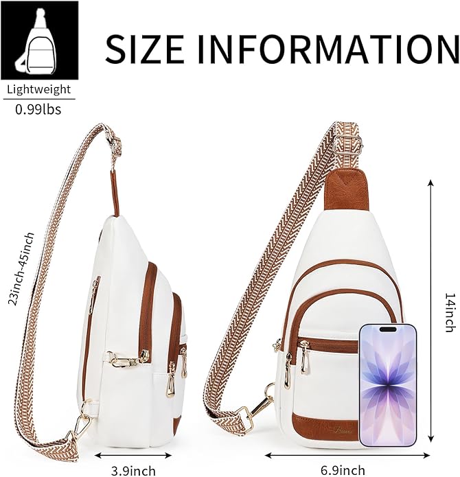Crossbody Purses Bags for Women Travel, Anti Theft RFID Blocking Sling Chest Bag, Small Vegan Leather Purse for Casual