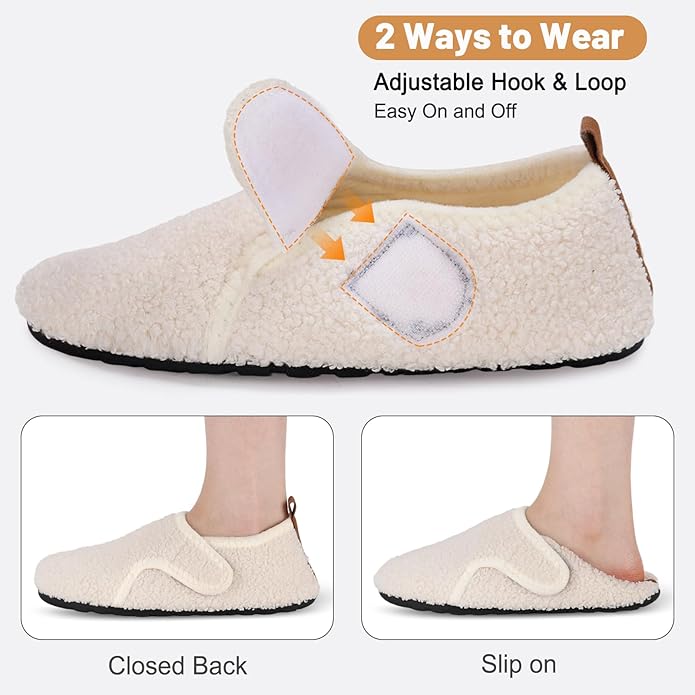 Ultrafun House Slippers for Women Men Slip on Barefoot Slippers Socks Soft Lightweight Rubble Sole House Shoes Indoor/Outdoor