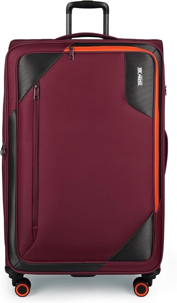 Suitcases with Wheels 32 inch Luggage,Large Softside Suitcase Expandable 20% w/TSA LOCK,Lightweight Travel Suitcase for Men/Women（Burgundy,32in）