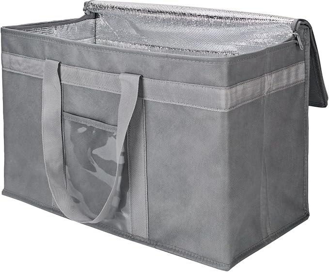 Yalin XXXL Large Insulated Cooler Bag, Styrofoam Cooler of Keep Food Hot or Cold, Reusable Double Zipper Food Delivery Bag for Grocery Shopping, 23" W x 15" H x 14" D
