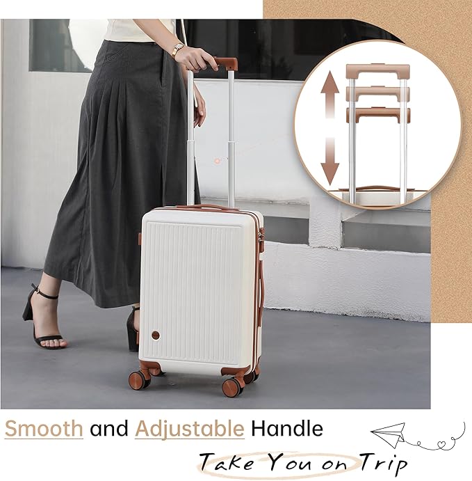 Luggage Sets with Spinner Wheels, 3 Piece Suitcase Set for Women,Hardside Luggage set Clearance with TSA Lock,Hard Shell Rolling suitcase,Hard Case for Travel(White, 3PCS Set)