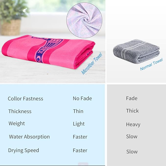 LIVILAN Pink Flamingo Beach Towel, 30" x 60" Soft Microfiber, Quick Dry, Sand Free, Lightweight and Thin, Perfect for Pool, Swim, Bath, Striped Design, Ideal Flamingo Gifts for Girls, Women, Adults
