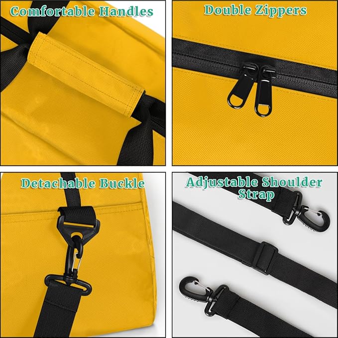 Personalized Cheer Bag Girl Sport Duffel Bag, Custom Kids Gym Bag, Customize Travel Duffle Bag with Name, Overnight Weekender Bags,Yellow,Cheerleading Gifts