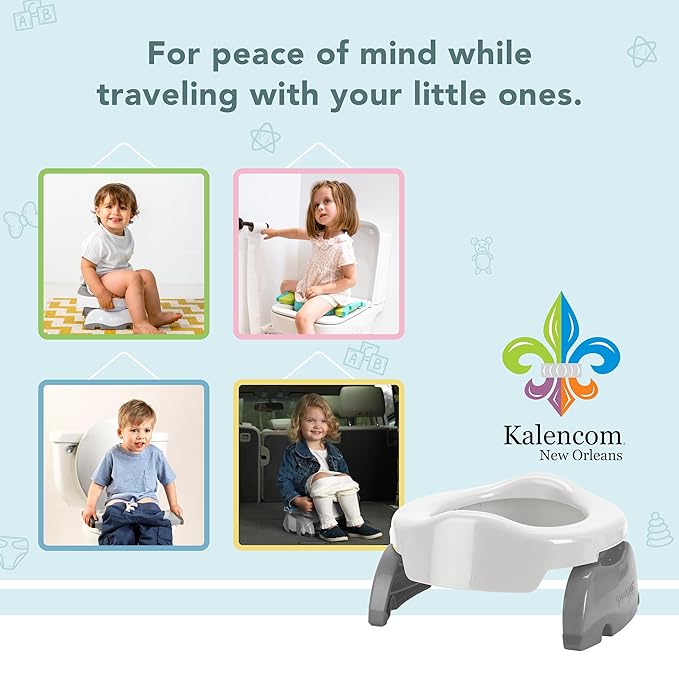 Kalencom Potette Plus 2-in-1 Travel Potty and Trainer Seat - Dual-Purpose Potty Training Toilet Seat - Portable Potty for Toddler Travel - With Durable, Lock-In Legs and Splash Guard - Pastel Pink
