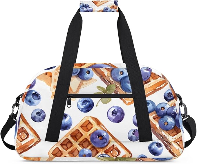 Blue Roux Waffles Kids-Duffel-Bags Gymnastics Dance Bag Carry-On Overnight Travel Gym Lightweight Dance Sports Bags For Girls Boys Kids，