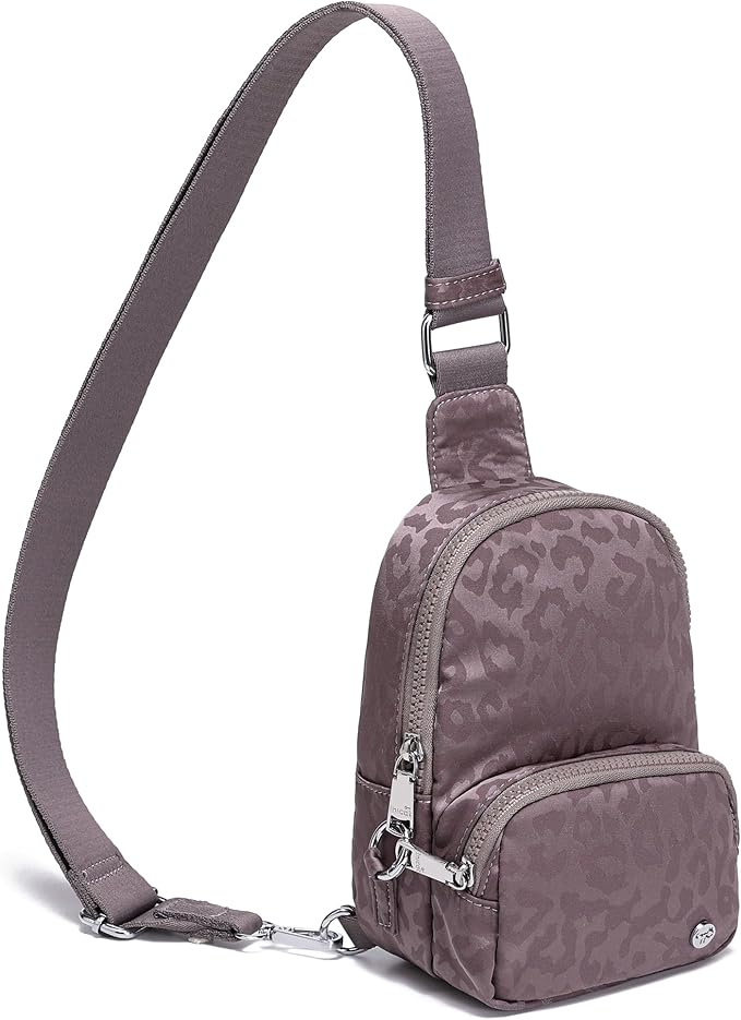 NEICOA Anti Theft Crossbody Bags for Women Small Nylon RFID Sling Bag Lightweight Travel Purse for Daily Casual Use(Gray Leopard)