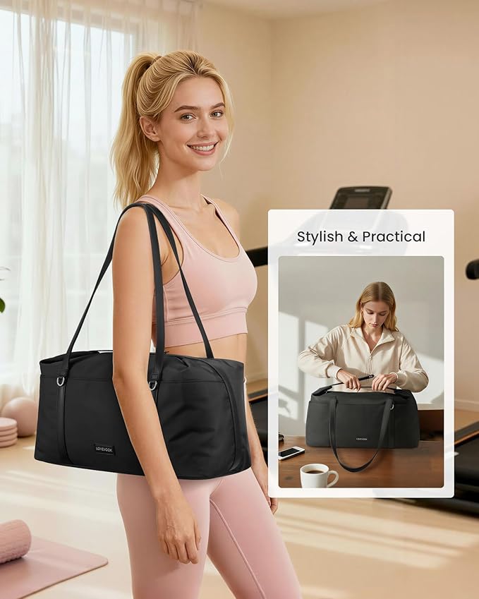 LOVEVOOK Work Tote Bag for Women, 15.6 Inch Laptop Shoulder Bag with Large Cup Holder, Professional Computer Tote Briefcase for Teacher Nurse Office Gym Travel Weekender