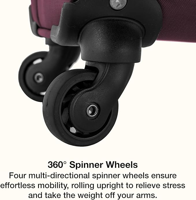 U.S. Traveler Anzio Softside Expandable Luggage with Spinner Wheels, Burgundy, 30-Inch Large