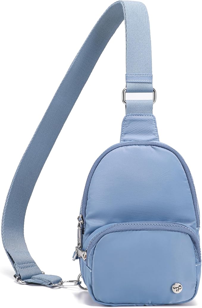 NEICOA Anti Theft Crossbody Bags for Women Small Nylon RFID Sling Bag Lightweight Travel Purse for Daily Casual Use(Light Blue)