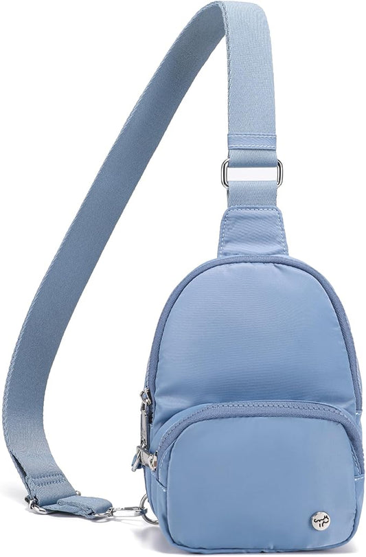 NEICOA Anti Theft Crossbody Bags for Women Small Nylon RFID Sling Bag Lightweight Travel Purse for Daily Casual Use(Light Blue)