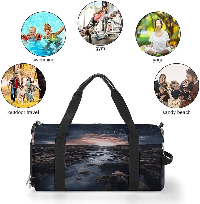 Subtle Atmosphere Gym Bag Lightweight ，Travel Duffle Bag with Shoe Compartment，Gym Bag for Women for Overnight, Weekend, Yoga, Gym, Business Trips, Sport And Hospital.
