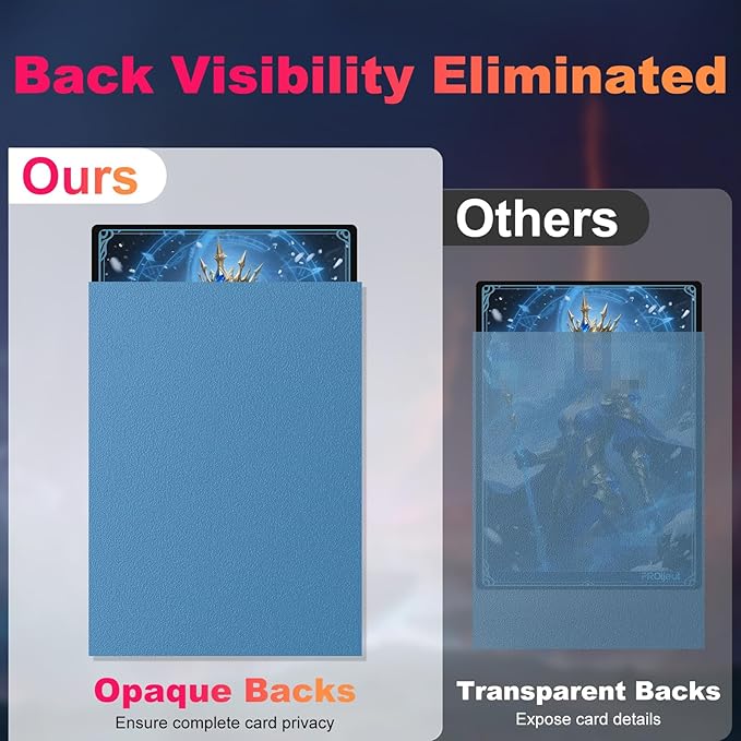 200 Pack Card Sleeves, Matte Dual Trading Card Sleeves with Opaque Back & Smooth Shuffle, Tear Resistant Card Protectors for MTG, TCG (Lagoon Blue)
