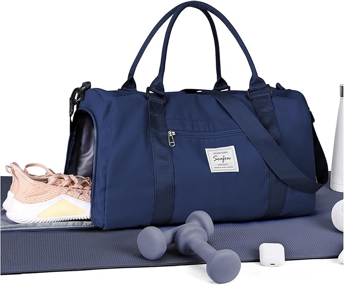 Gym Bag Womens Mens with Shoes Compartment and Wet Pocket Travel Duffel Bags for Women for Plane Sport Gym Tote Bags Swimming Yoga Waterproof Weekend Overnight Bag Carry on Bag Hospital Holdalls