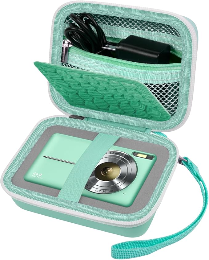 Comecase Carrying & Protective Case for Digital Camera, for CAMKORY/for Kodak Pixpro/for Canon PowerShot ELPH 180/190 / for Sony DSCW800 DSCW830 Cameras for Travel- Light Green