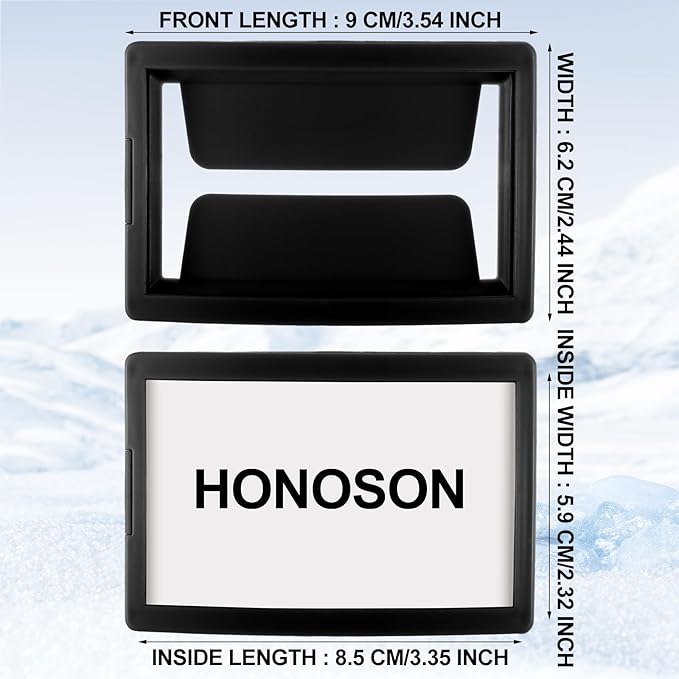 Honoson 4 Pack Ski Pass Holder Ski Goggles Pass Holder Resort Season Fits 3.3 x 2 Inch Standard Credit Card Sized (Black)