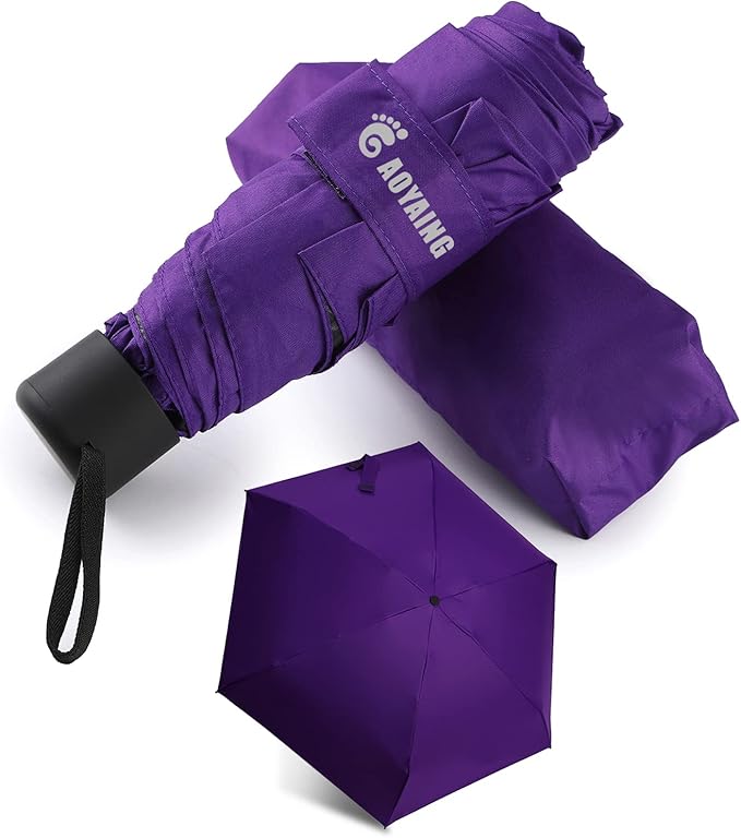 GAOYAING Compact Travel Umbrella with Case Sun&Rain Lightweight Small and Compact Suit for Pocket