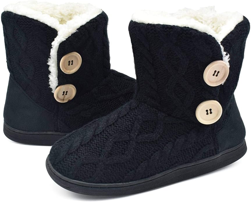 ONCAI Women's Slippers Comfort Knit Boots Winter Warm Outdoor Indoor Shoes