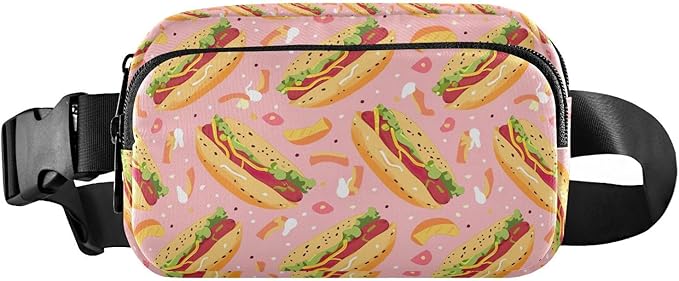 Funny Hot Dog Fanny Pack for Women Men Water Resistant Fashion Waist Packs with Adjustable Strap Belt Bag for Travel Workout Jogging Hiking 21220335