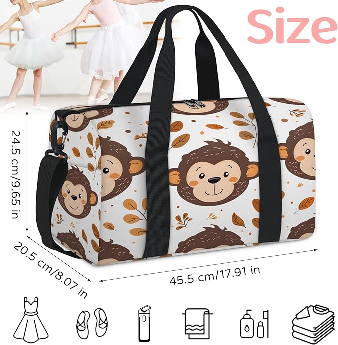 Monkeys Travel Duffle Bag for Women Men, Overnight Weekender Bag, Carry on Tote for Sport Gym