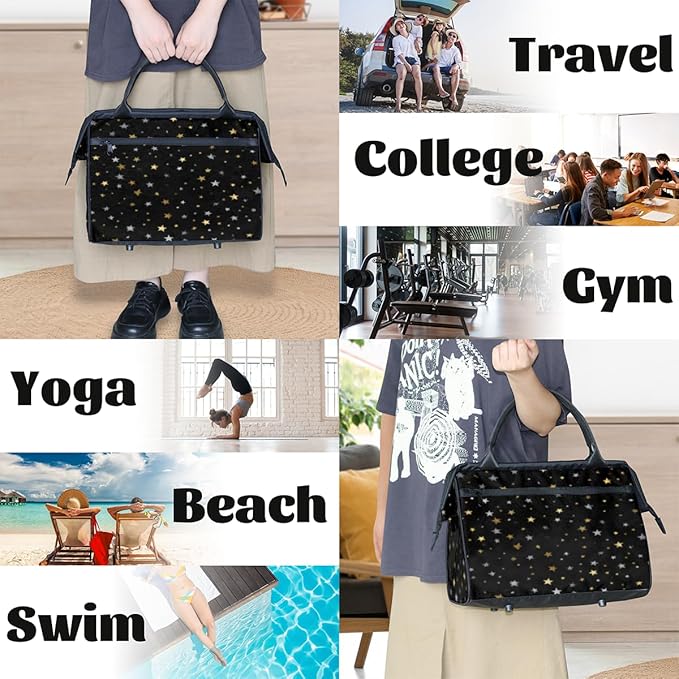 Starry Sky Overnight Weekender Bag for Women Men Travel Duffel Bags Waterproof Luggage Carry on Sports Yoga Gym Bag