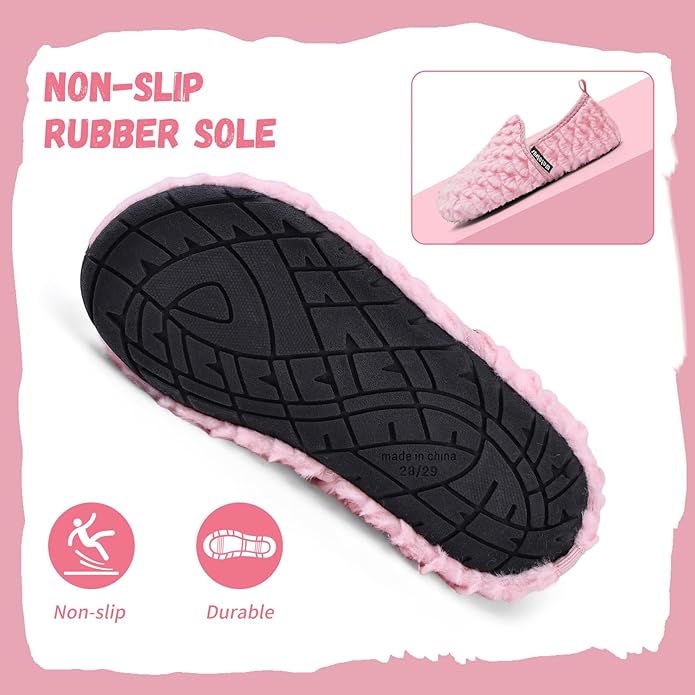 WateLves Kids Toddler Slippers Girls Boys Slip on House Shoes Lightweight Anti Slip Sock Slippers Winter Indoor Outdoor Walking Shoes