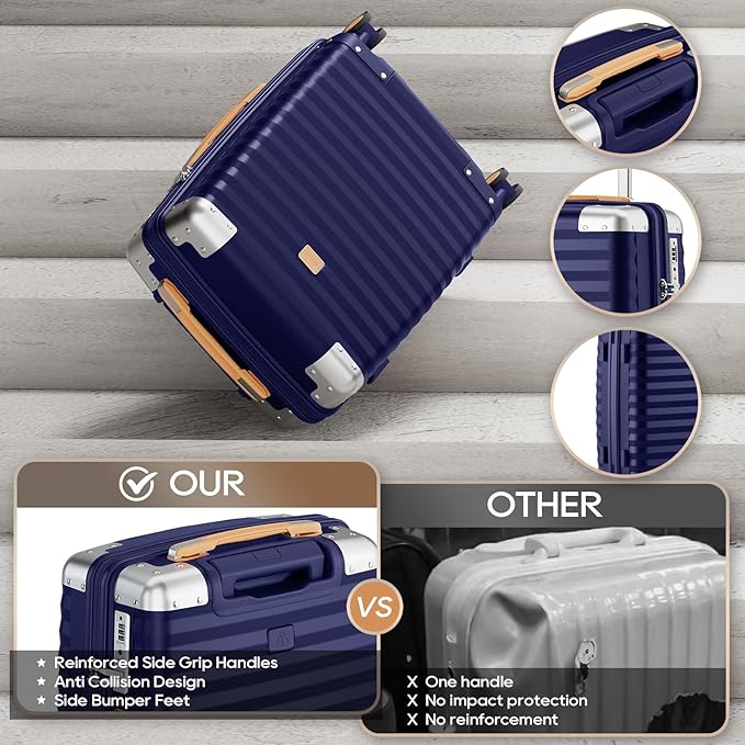 Joyway Luggage Set 3-Piece PP Hardshell Luggage with TSA Lock & Spinner Wheels – Lightweight Suitcase Set with Corner Protectors for Effortless Travel