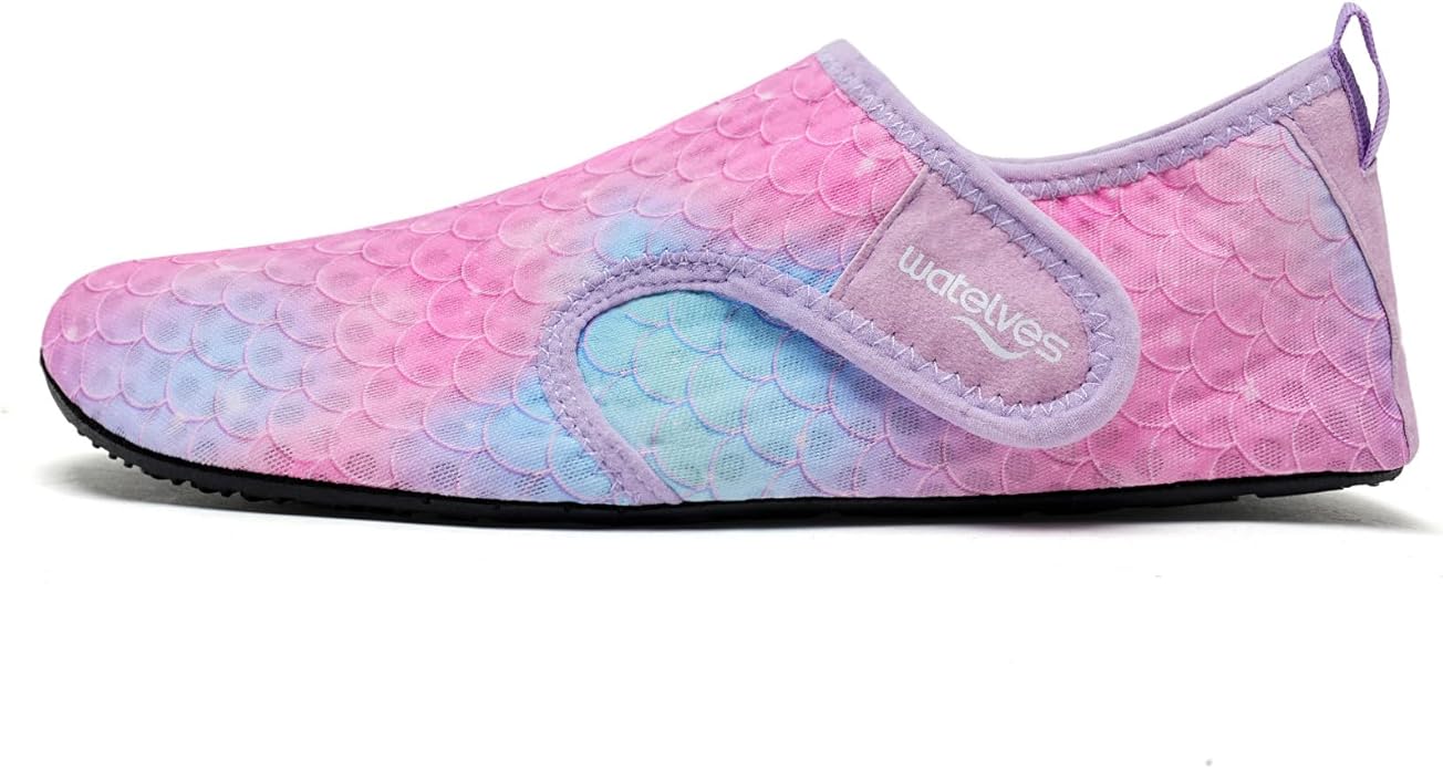 WateLves Water Shoes for Women Men Swim Beach Aqua Socks Quick Dry Barefoot House Slippers Travel Shoes with Adjustable Magic Tape for Pool Diving Boating Yoga Surf