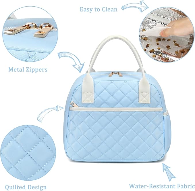 CAMTOP Lunch Box for Women Men Insulated Lunch Bag Lunch Tote Bag Leakproof Thermal Cooler Large Capacity for Travel Work School Picnic (Blue)