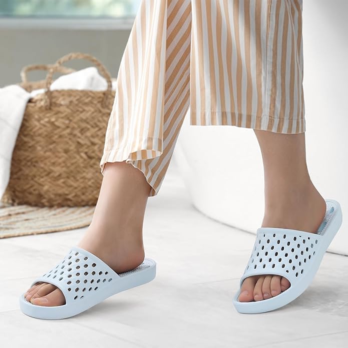 Litfun Shower Shoes for Women Non-Slip Quick Dry Shower Slippers Lightweight Pool Sandals with Drain Holes for College Dorm, Beach, Bathroom & Gym