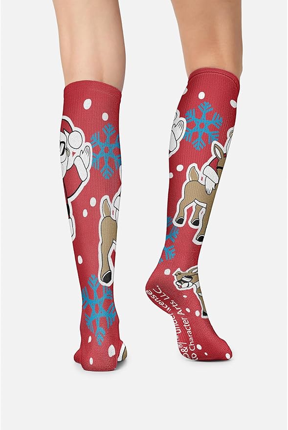 Cherokee Women's 10-15mmHg Compression Socks – Fun Print Knee Highs with Light Support, Soft Feel - PRINTSUPPORT