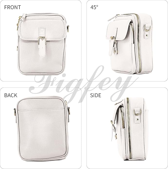 Leather Crossbody Bags for Women Travel Small Crossbody Purse Anti Theft Waterproof Bum Bag with Built in Wallet