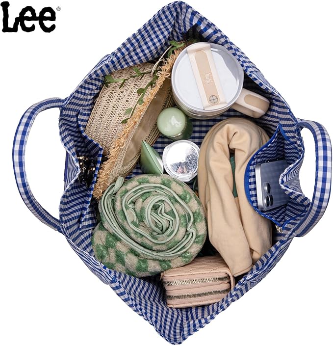 Montana West x Lee Extra Large Soft Cotton Tote Bag for Women Thick Lightweight Shoulder Bag Reusable Grocery Bag