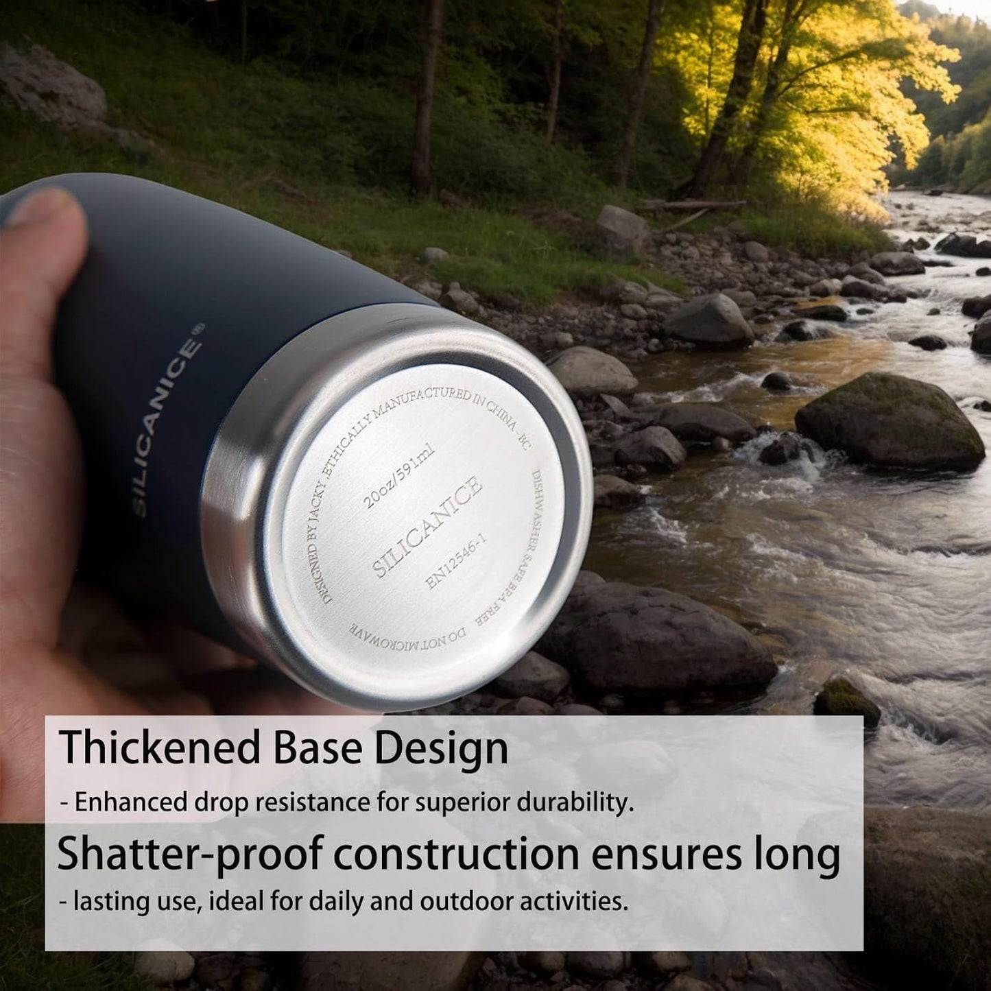 Navy Blue 20 oz Stainless Steel Double Wall Vacuum Insulated Tumbler with Lid,Dishwasher Safe,No Spill Proof Coffee Travel Cup for Hot & Ice Cola,Bear,Smoothie,Work Office Aldult Mug Durable,BPA Free