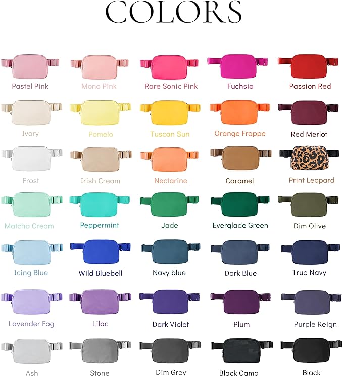 Fanny Pack Crossbody Bag Trendy Waterproof Small Sling Cross Body Purse for Women Men Fashion Waist Packs Mini Belt Pouch Chest Bum Hip Bag Lulu Dupes for Travel Vacation Running Frost