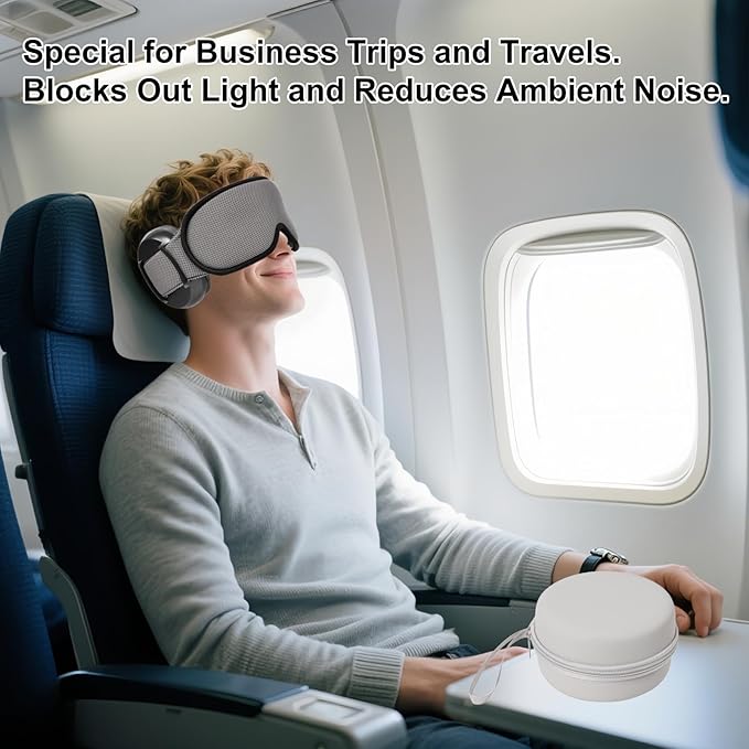 Ear Muffs Eye Mask Set for Sleeping Noise Reduction, Noise Cancelling Earmuffs 3D Light Blocking Sleep Mask Set