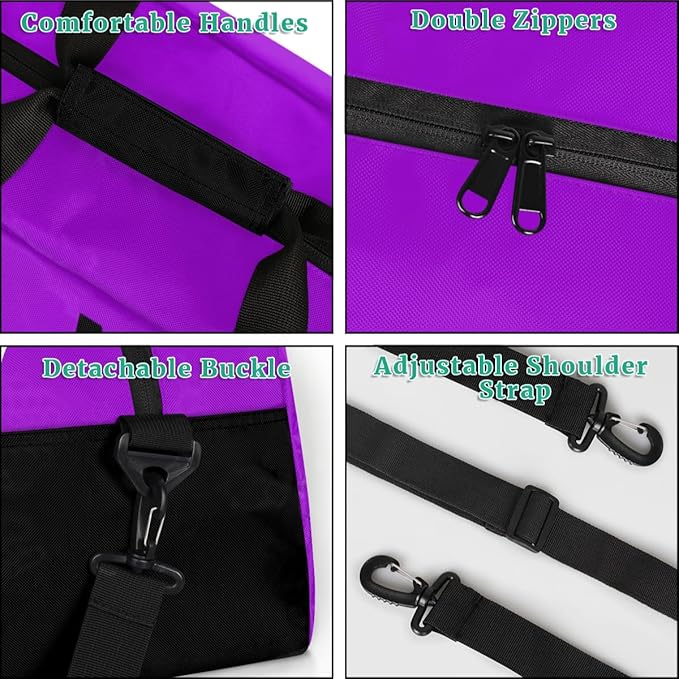 Personalize-Kids-Sports-Duffel-Bags With Custom Name Text Carry-On Overnight Travel Gym Lightweight Dance Pattern Sports Bags For Girls Boys Kids,Lilac 3