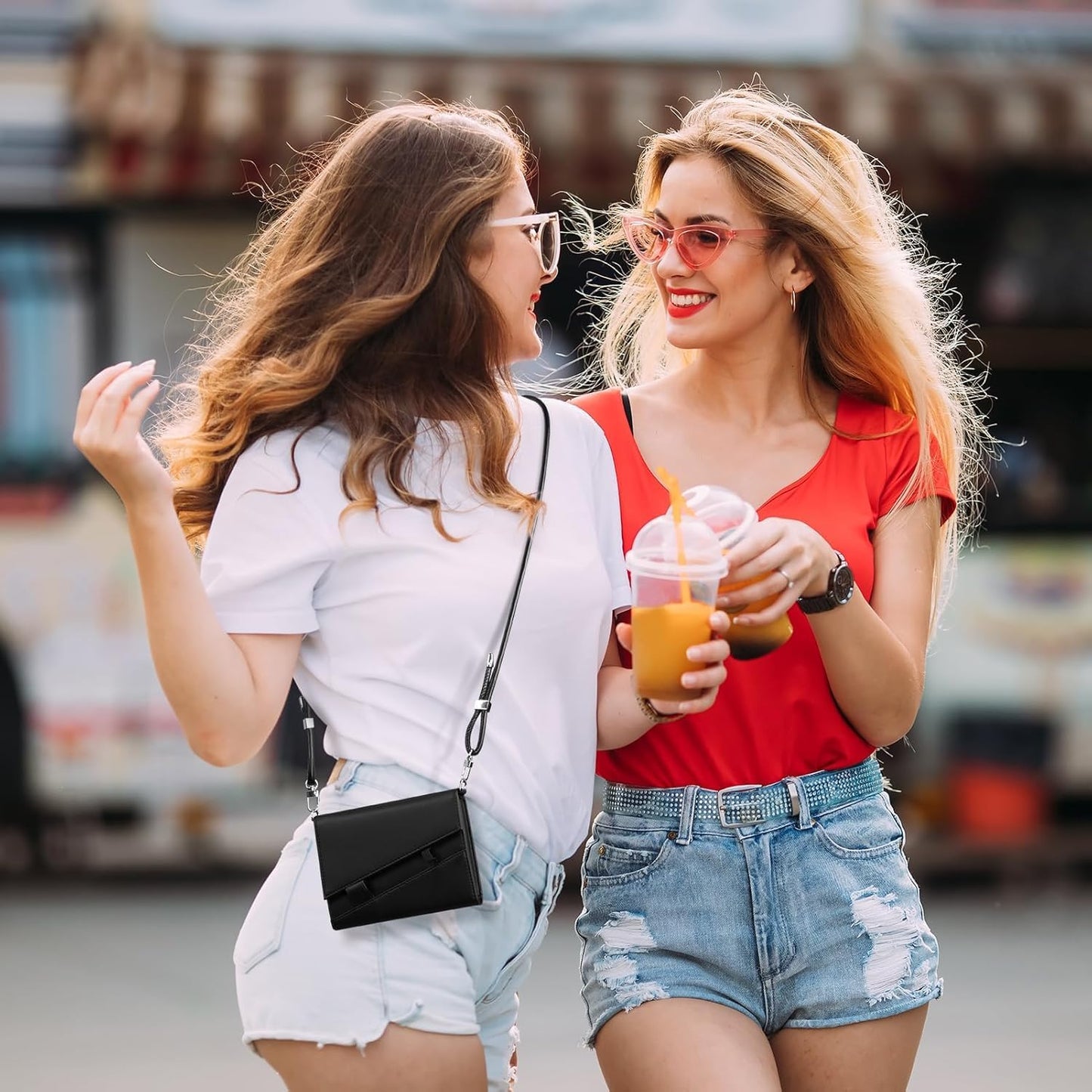 Real Leather Wallet RFID Blocking Passport Holder with Travel Lanyard Document Organizer Brown (Black)