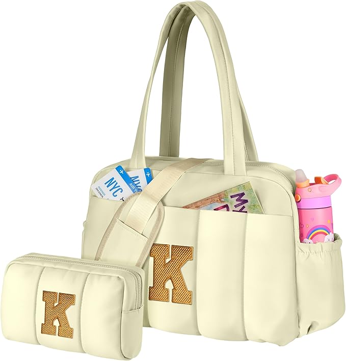 Gifts for Daughter-15 Year Old Girl Gifts-Girls Travel Bag, Gift for Kids Teen，Gifts for Girls-Initial Overnight Bag with Wet Pocket，Girls Weekend Bag Personalized Gym Tote with Makeup Pouch