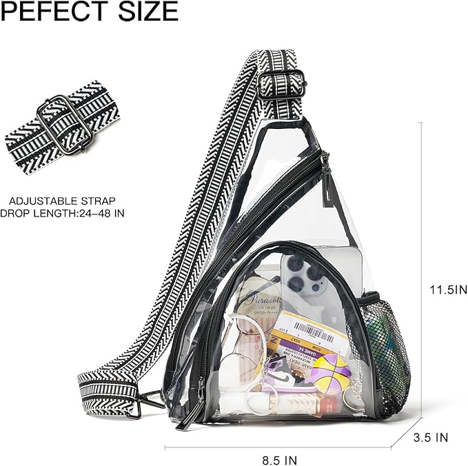 7L Sling Bag For Women Men Backpack Fanny Pack Crossbody Chest Travel Shoulder Belt Bags Purse Handbag PU Leather