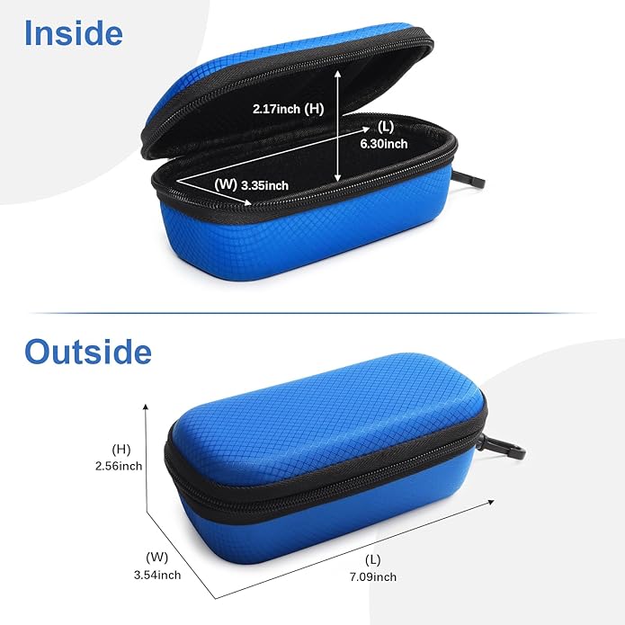 Bukere Double Eyeglasses Case with Adjustable Slots, EVA Hard-shell Travel Dual Glasses Sunglasses Organizer for Men Women