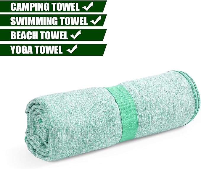 Quick Dry Microfiber Camping Towel,Large Beach Travel Gym Body Hiking Swimming Pool Towel (Light Green, 30X60 Inch)