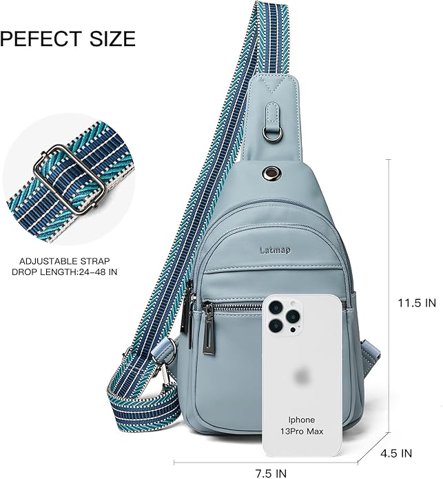 Sling Bag For Women Faux Leather Small Casual Daypack Backpack Fanny Pack Crossbody Chest Bags Purse
